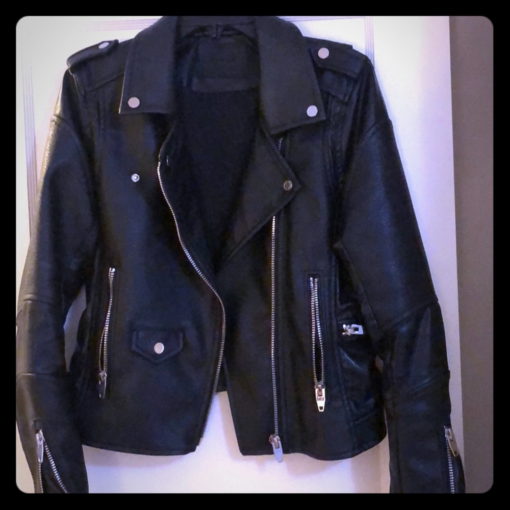 Black faux leather jacket